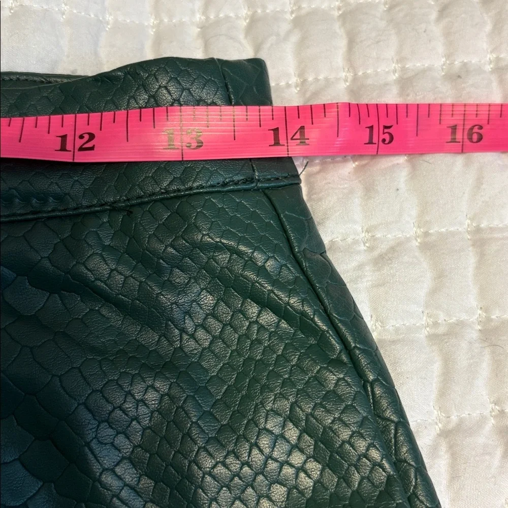 Shinestar Green Snake Print Mini Skirt, Size Medium